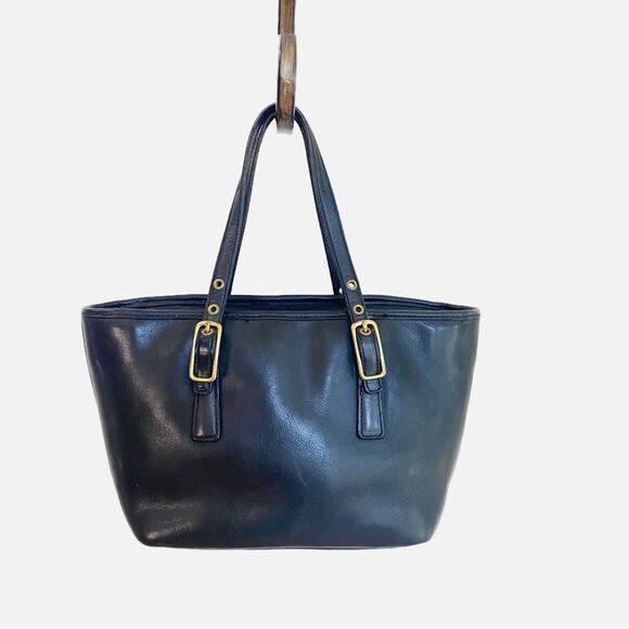 Authentic Coach 9846 Black Leather Legacy West Mini Market Purse Small Tote - Picture 2 of 13